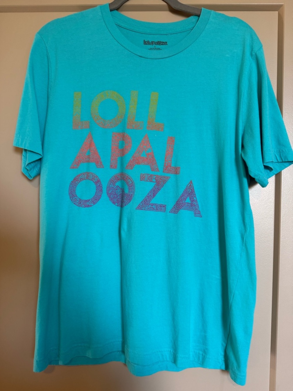2016 Lollapalooza Graphic Tee in Turquoise with Festival Lineup 25th Anniversary